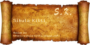 Sikula Kitti névjegykártya