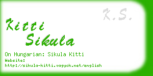 kitti sikula business card